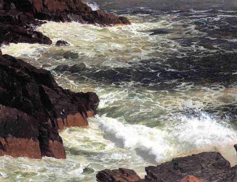 Rough Surf, Mount Desert Island, Frederic Edwin Church